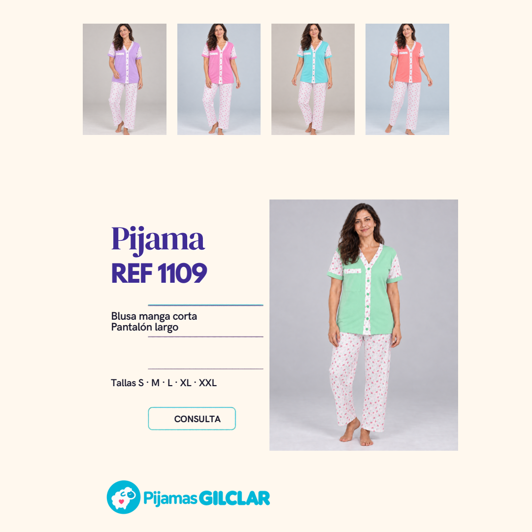 Ficha de Pijamas Gilclar, referencia 1109, sin precios