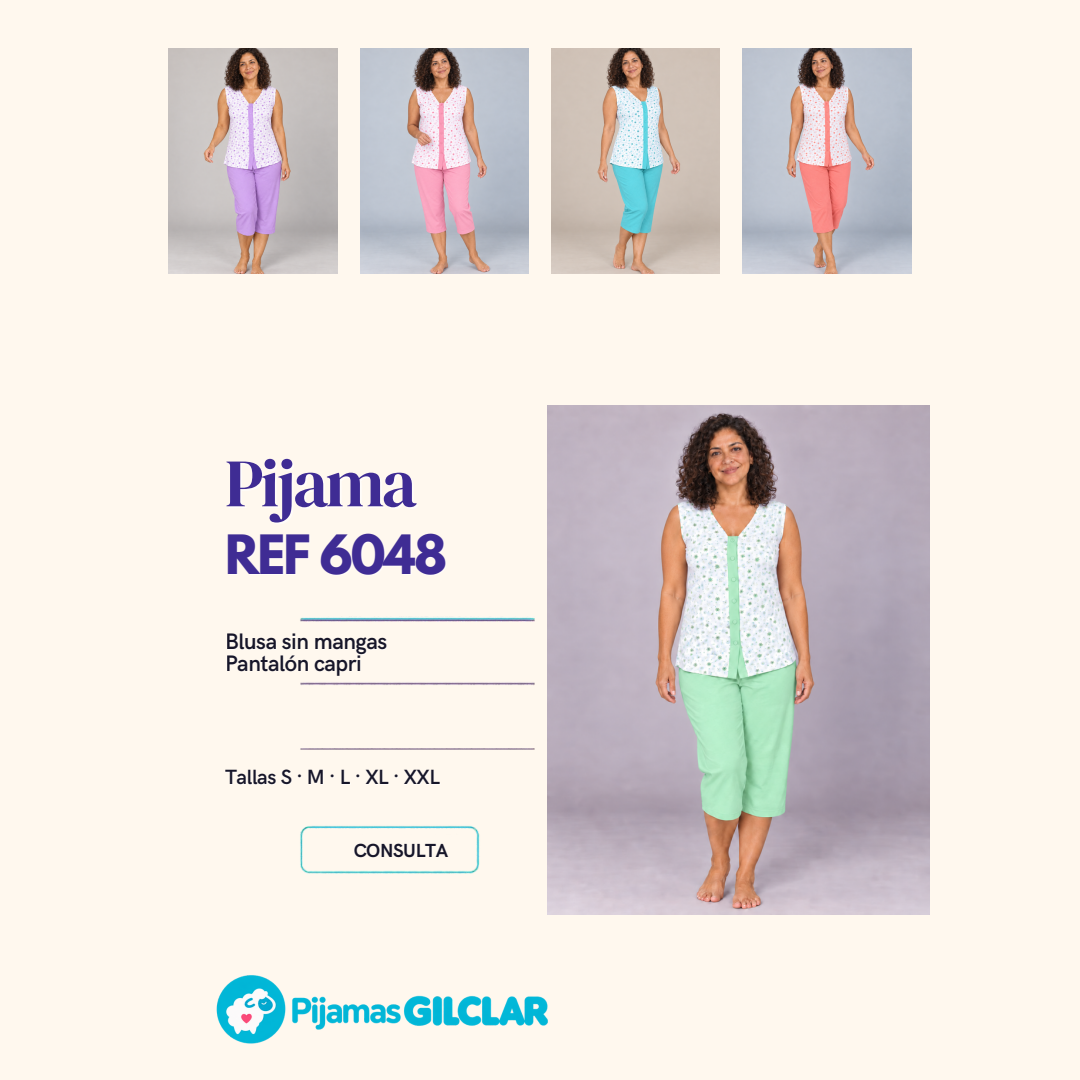 Ficha de Pijamas Gilclar, referencia 6048, sin precios